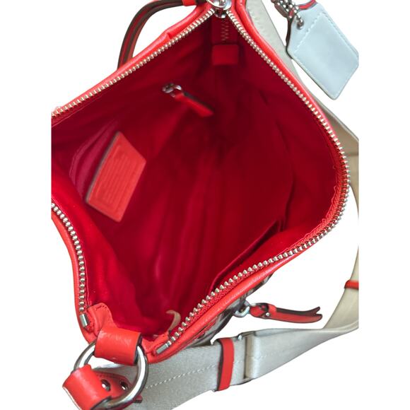 EUC Coach- Signature Crossbody Bag in Khaki and Orange - Picture 12 of 14